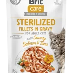 Brit Care Cat Sterilized. Fillets in Gravy with Savory Salmon & Tuna 85 g