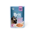 Brit Premium Cat Pouch with Salmon Fillets in Gravy for Sterilised Cats